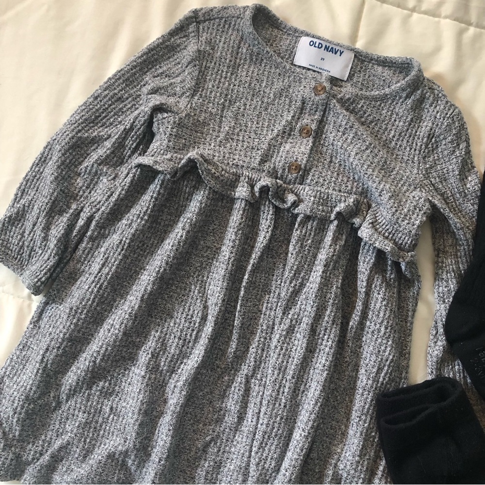 Girl’s Fall Dress and Tights Bundle - Picture 3 of 7